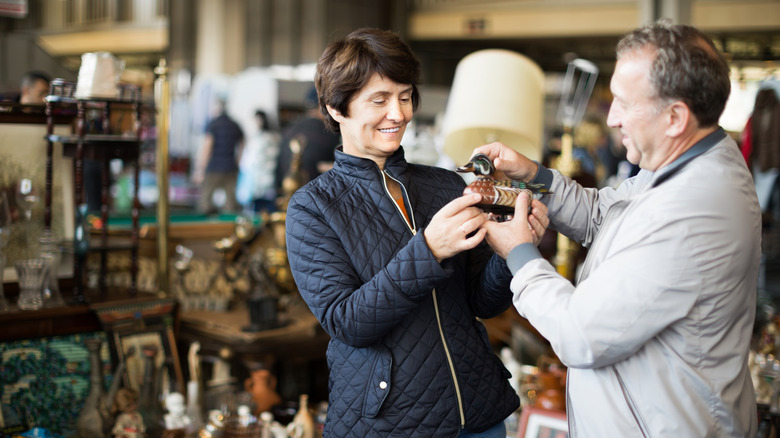 Couple antique shopping