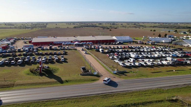 Aerial view of Round Top Antique Fair in Texas
