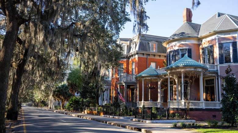 Historic Victorian homes in Savannah, Georgia