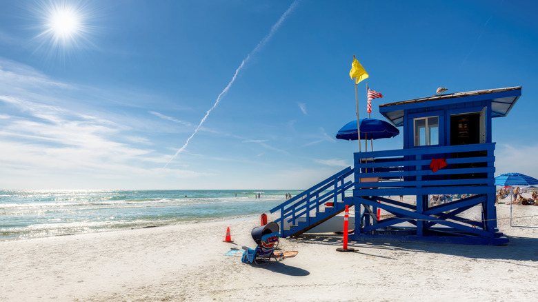 Lifeguard hut on Siesta Key