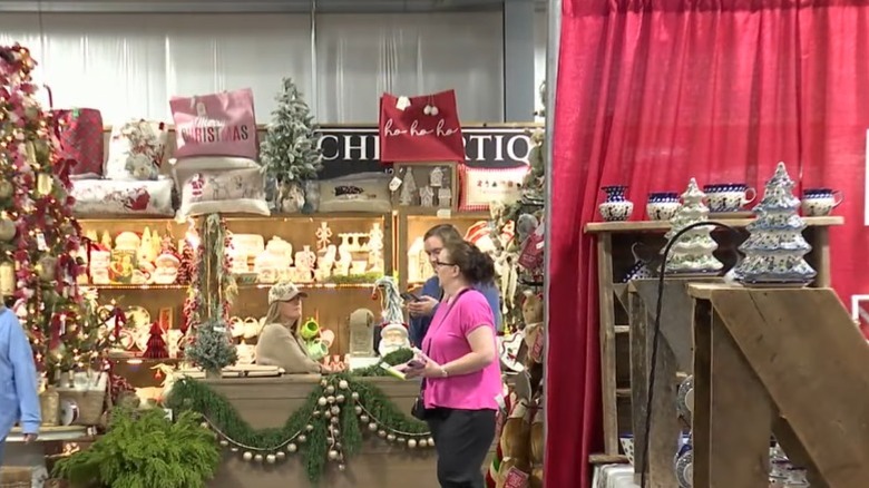 Shoppers at the Christmas Village in Nashville, Tennessee