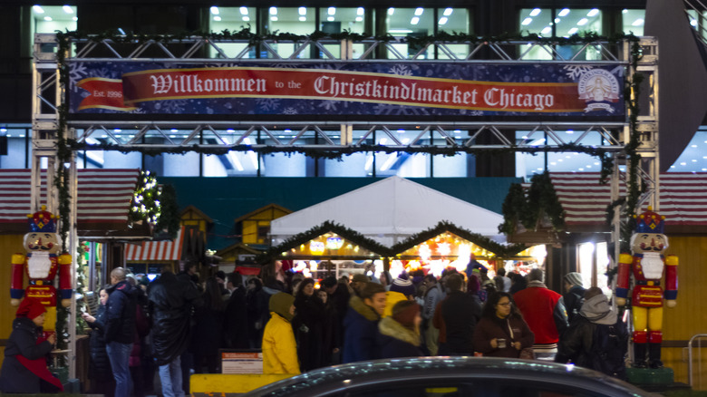 The entrance to Christkindlmarket in Daley Park,Chicago