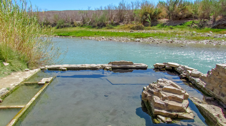 The riverside Boquillas Hot Springs in Texas
