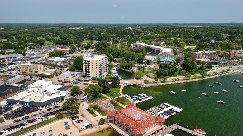 Aerial view of Lake Geneva, Wisconsin