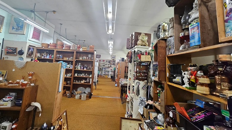 The interior of an antique mall in Hixton, Wisconsin