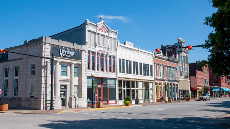 Buildings in downtown New Harmony, Indiana