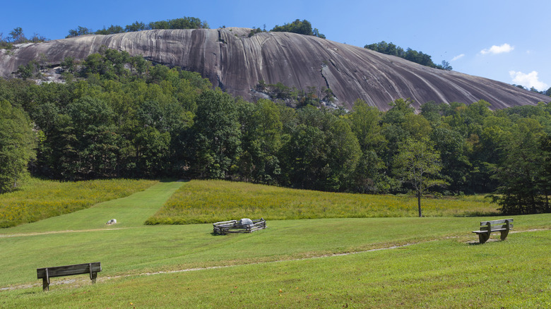 View of Stone Mountain in Stone Mountain State Park, North Carolina