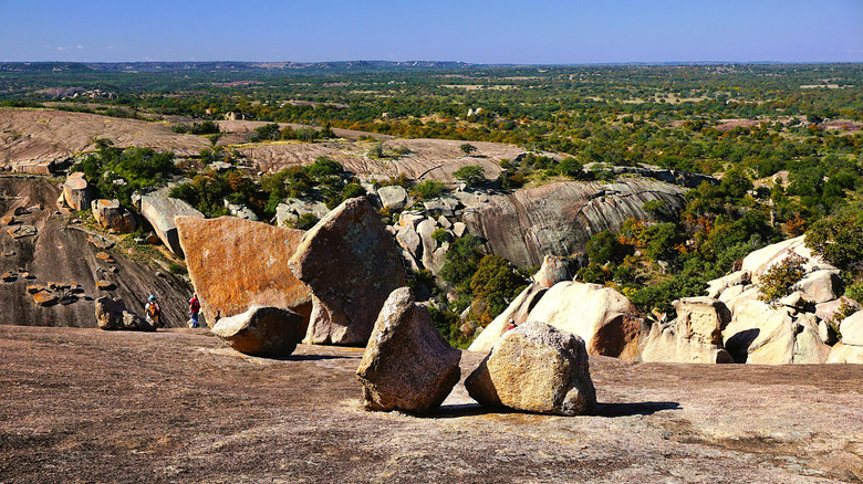 Large boulders and the landscape of Enchanted Rock State Natural Area, Texas