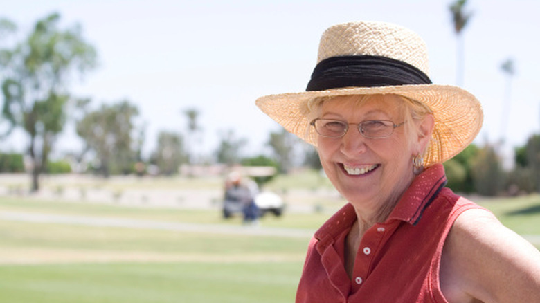 A retiree on a golf course