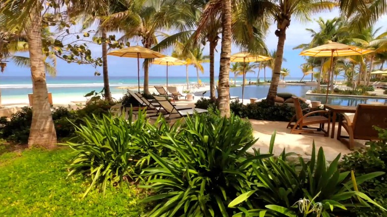 Pool by the beach at Half Moon resort