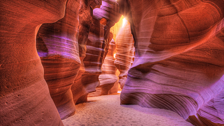 Sunlight inside Antelope Canyon in Arizona
