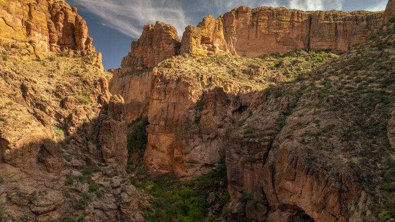 Steep walls of Apache Trail Canyon, Arizona