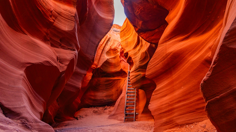 Red rock walls in Waterhole Canyon, Arizona