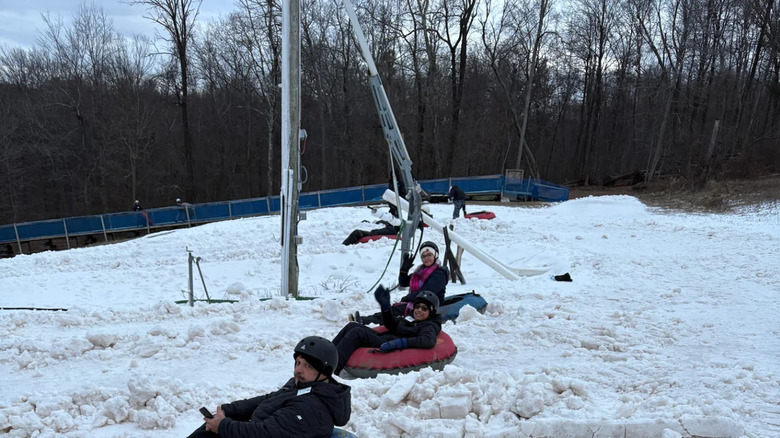 People tubing down the hill ar Powder Ridge