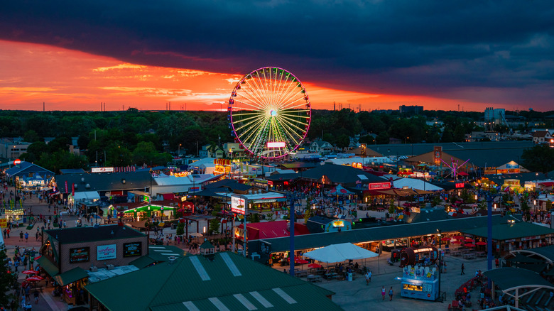 A ferris wheel at the Wisconsin State Fair in West Allis