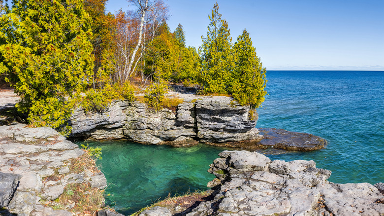 Cave Point Country Park, Door County, Wisconsin, on Lake Michigan