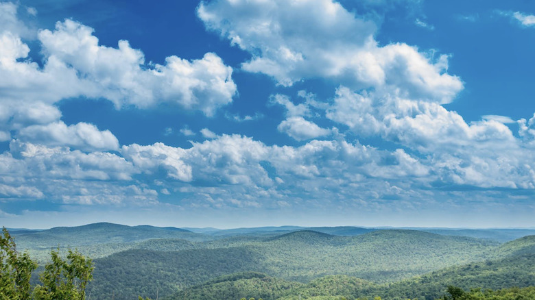 A mountainous overlook in Savoy Mountain State Forest