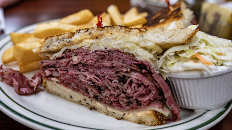 Pastrami sandwich on rye