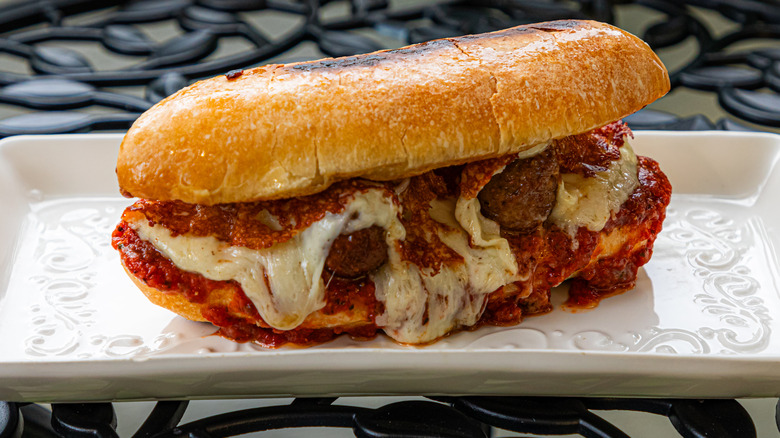 Cheesy meatball sub