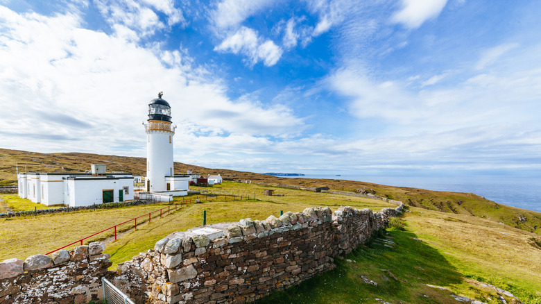 Cape Wrath Lighthouse as seen on a sunny day