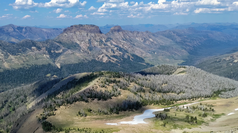 High-altitude view on the Avalanche Peak trail, Yellowstone National Park, Wyoming.