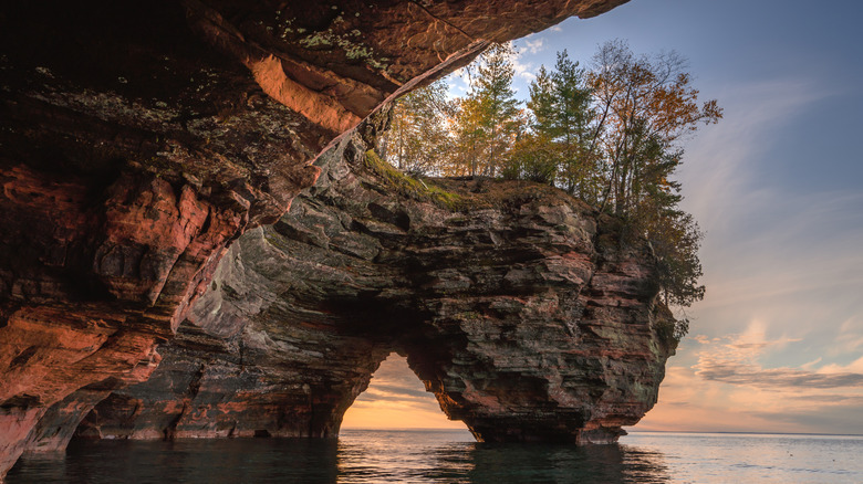 A view from inside the Sea Caves at Apostle Island National Lakeshore, Wisconsin