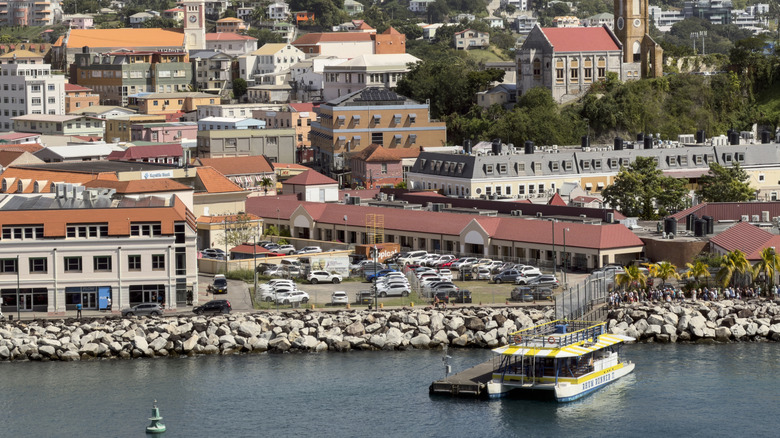 Aerial view of St. George's, Grenada's colorful capital city