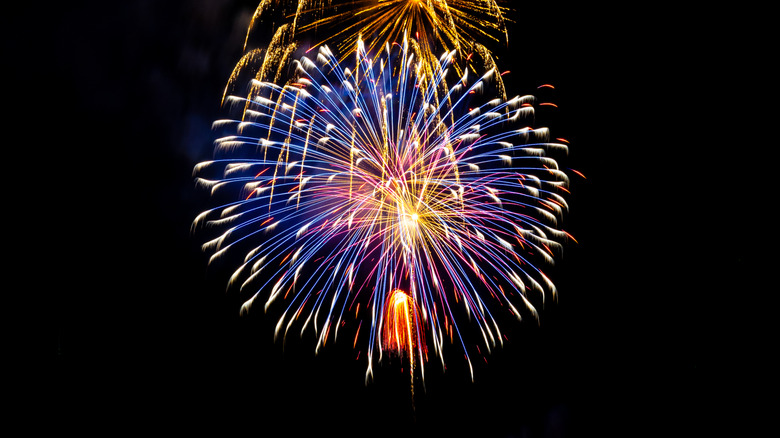Fireworks exploding over Vail