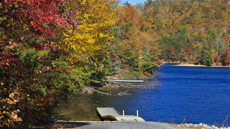 Wolf Creek Lake in Tuckasegee, North Carolina, in the fall
