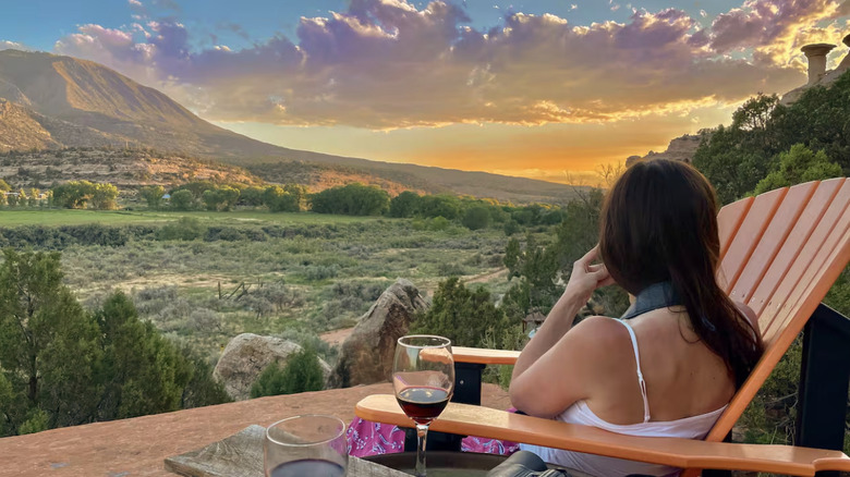 Cabin balcony overlooking the San Juan Mountains