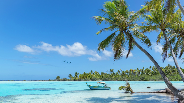 Turquoise waters if Fakarava atoll in French Polynesia