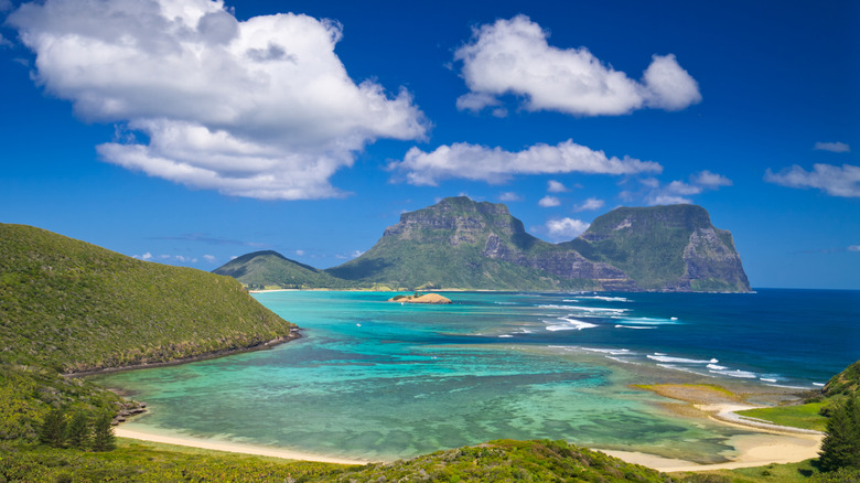 View into the lagoon of Lord Howe Island, Australia