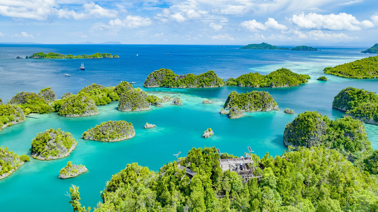 Aerial view of Raja Ampat in Indonesia
