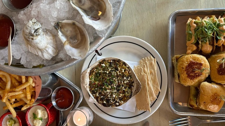 Mixed food platters at Mermaid Oyster Bar