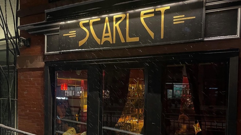 NYC's Scarlet Lounge from the outside in winter