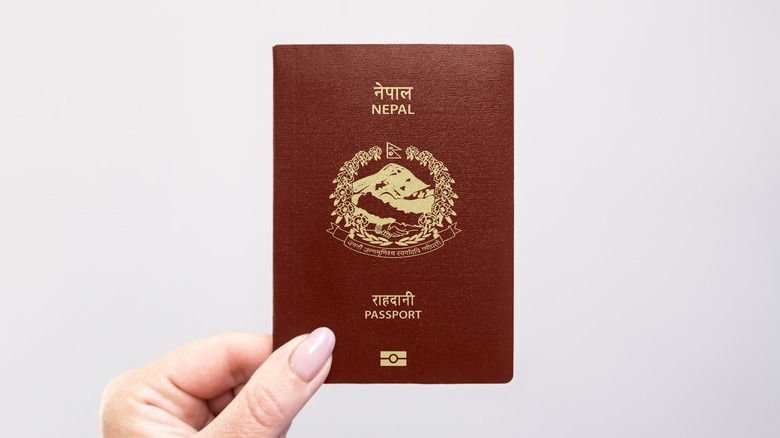 A passport from Nepal