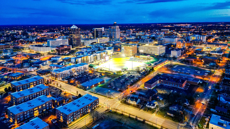 Roads in downtown Greensboro, North Carolina