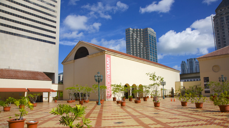 A Spanish-style plaza leads to HistoryMiami, a cultural gem in downtown Miami