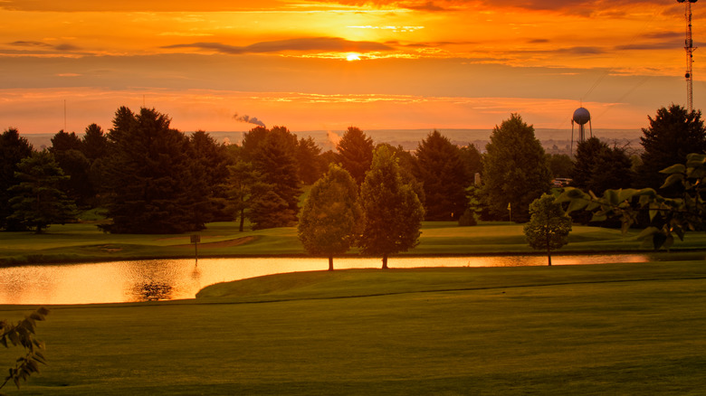 Sunrise over Gering Golf Club in Nebraska
