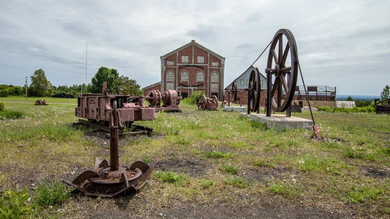 Abandoned building and mining equipment in Keweenaw National Historic Park