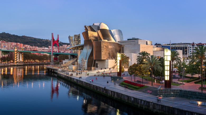 Guggenheim Museum and waterfront in Bilbao, Spain