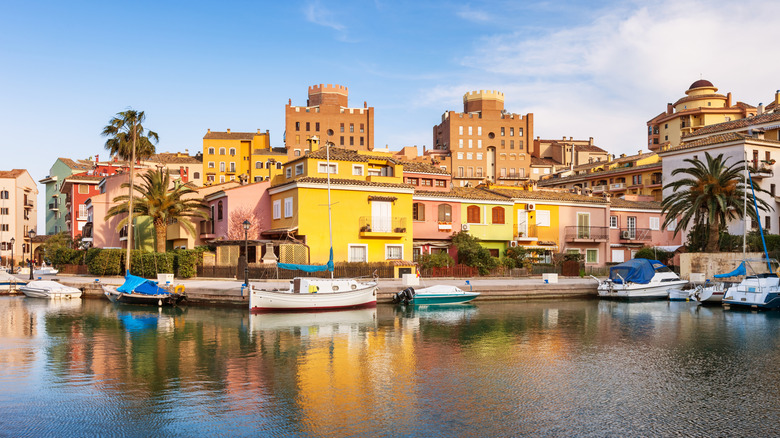 Boats on the colorful waterfront of Valencia, Spain