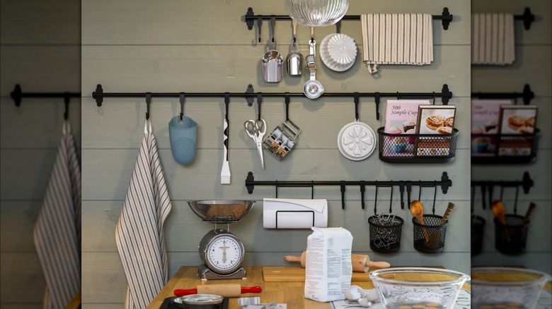 Hultarp hanging storage items at IKEA