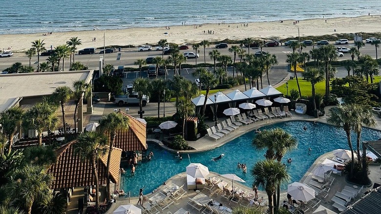 view of the pool at the san luis resort