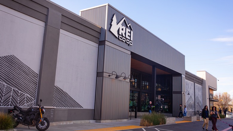 An REI storefront during the day