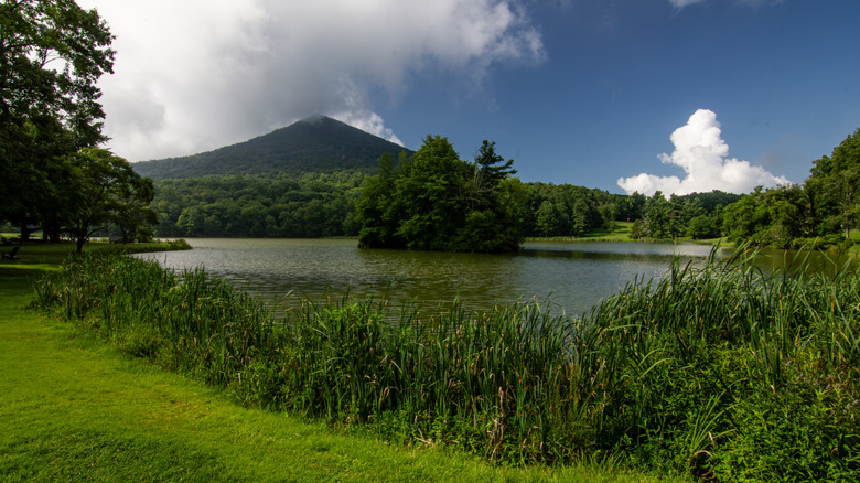 Abbot Lake and mountains in Peaks of Otter