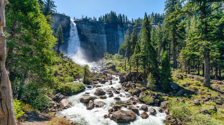 The Nevada Falls along the Mist Trail in Yosemite