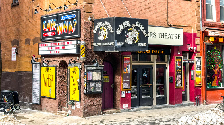 A view of Cafe Wha? in Greenwich Village