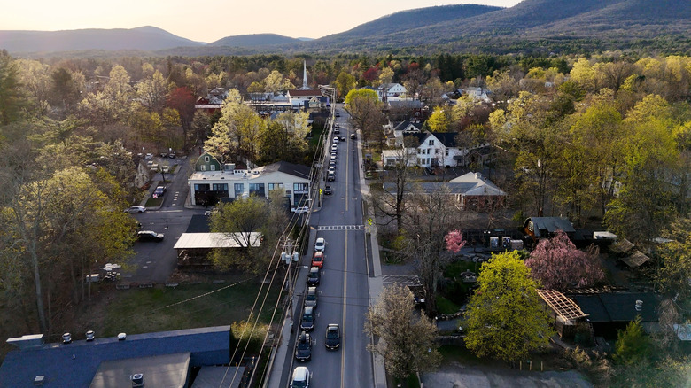 An aerial view of Woodstock, New York