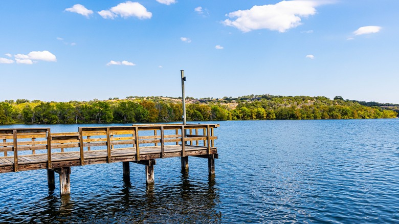 North Pier Extending Onto Inks Lake, Inks Lake State Park, Texas, USA
